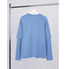 Футболка оверсайз с двойным рукавом Kosmos, синяя