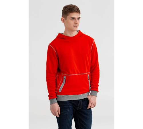 Двусторонняя толстовка Revers, серая с красным