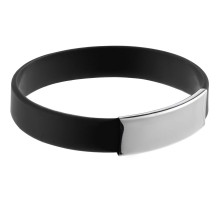 Силиконовый браслет Brisky с металлическим шильдом, черный