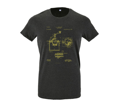 Футболка приталенная Old Patents. Coffee Mill, черный меланж