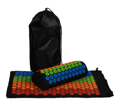 Массажный акупунктурный коврик с валиком Iglu, разноцветный