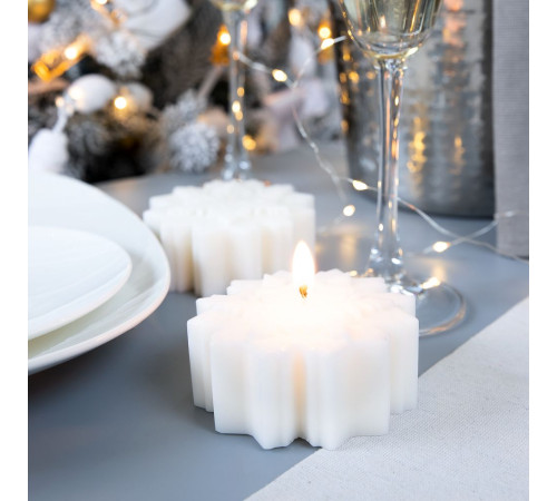 Свеча Snowflame 2, белая, 8 см