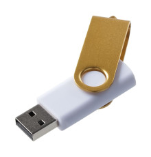 Флешка Twist Color, белая с желтым, 16 Гб