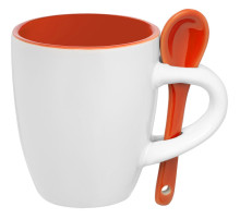 Кофейная кружка Pairy с ложкой, оранжевая