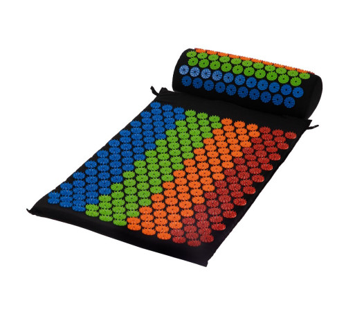 Массажный акупунктурный коврик с валиком Iglu, разноцветный