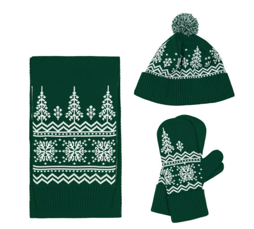 Шарф Elnik, зеленый с молочно-белым