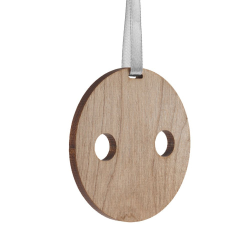 Деревянная подвеска Carving, в форме пуговицы Санты