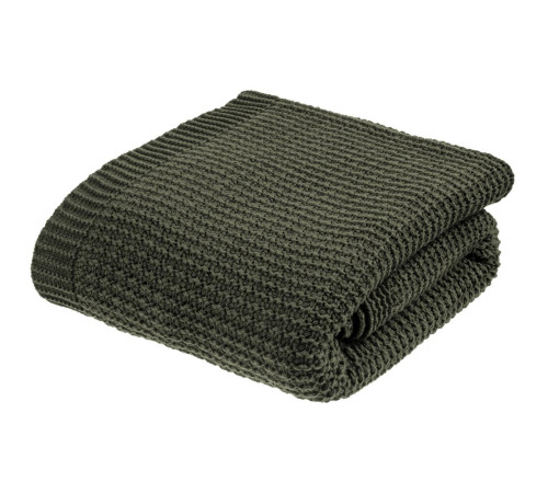 Плед Lattice, зеленый меланж (оливковый)