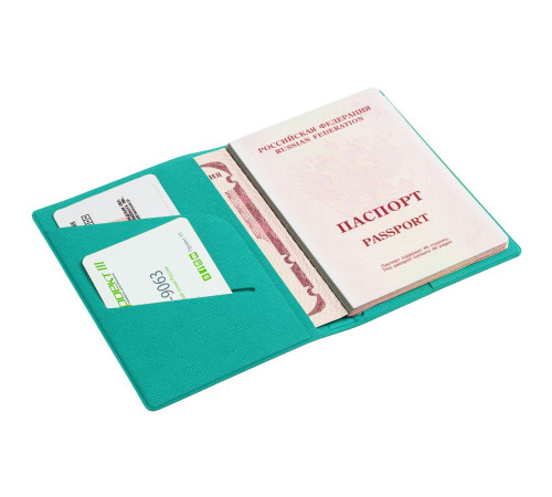 Обложка для паспорта Devon, бирюзовая