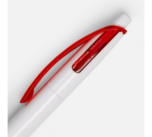 Ручка шариковая Bento, белая с красным