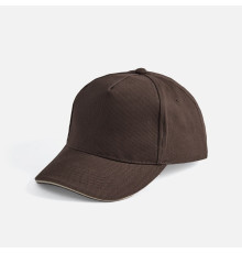 Бейсболка Long Beach, коричневая с бежевым