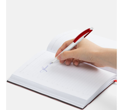 Ручка шариковая Bento, белая с красным