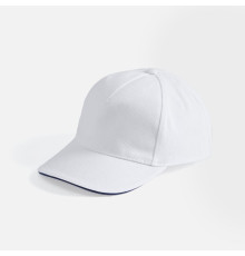 Бейсболка Long Beach, белая с темно-синим