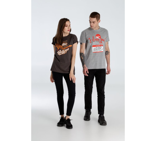 Футболка Hello! I Love You!, серый меланж