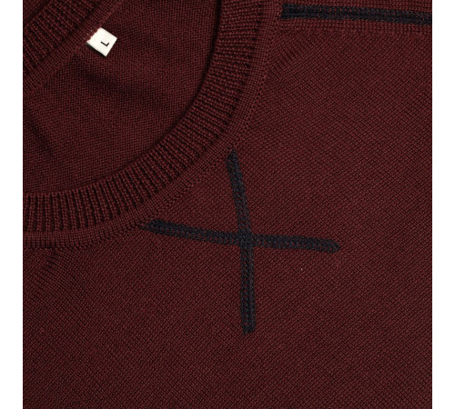 Джемпер Stitch с контрастной отделкой, бордовый с синим