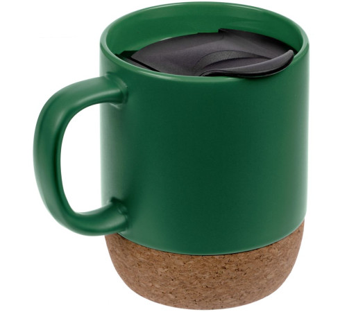 Кружка с пробковой подставкой Corky Walk, зеленая