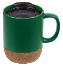 Кружка с пробковой подставкой Corky Walk, зеленая
