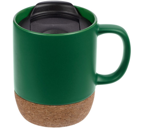 Кружка с пробковой подставкой Corky Walk, зеленая