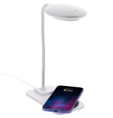 Настольная лампа с беспроводной зарядкой Modicum, белая