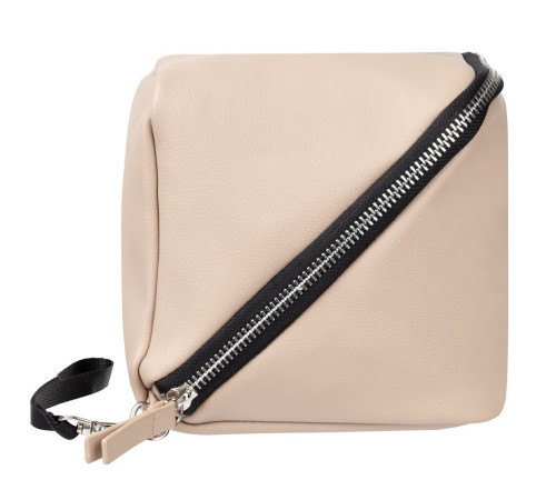 Дорожная косметичка Cubo, бежевая с логотипом