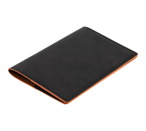 Обложка для паспорта Multimo, черная с оранжевым