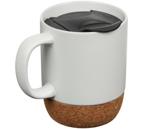 Кружка с пробковой подставкой Corky Walk, белая