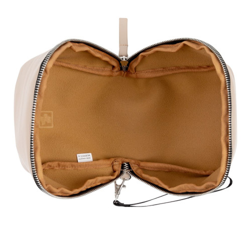 Дорожная косметичка Cubo, бежевая с логотипом