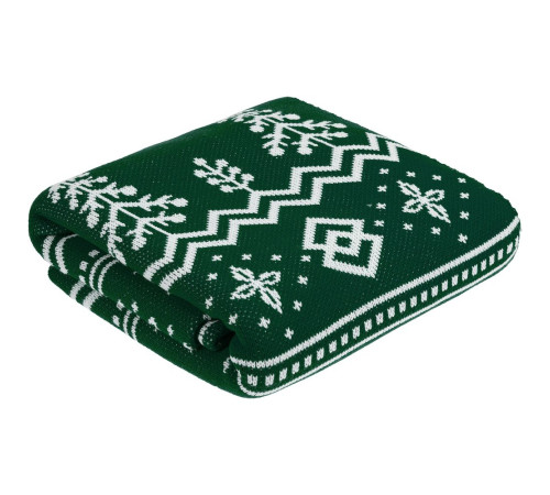 Плед Elnik, зеленый с молочно-белым