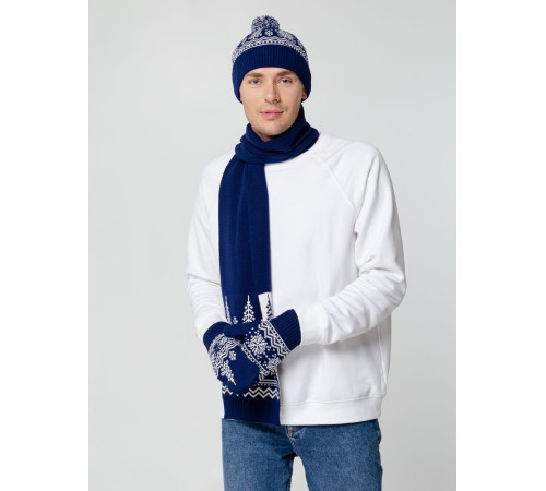 Шапка Elnik, синяя с молочно-белым