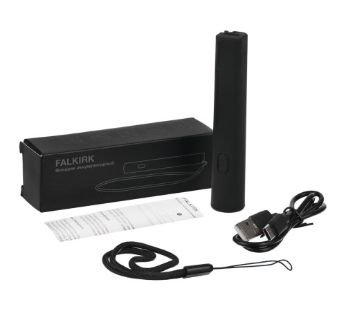 Фонарик аккумуляторный Falkirk, черный