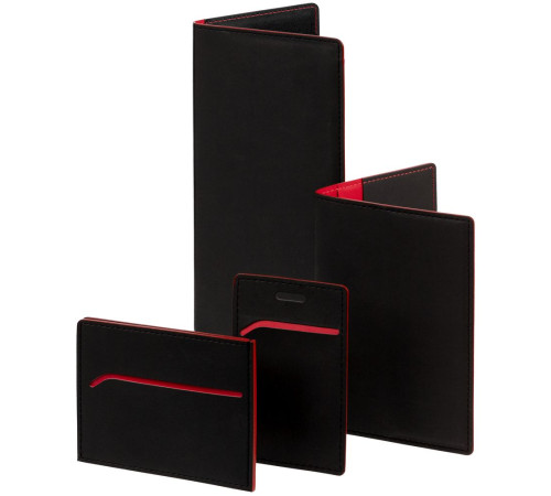 Обложка для паспорта Multimo, черная с красным