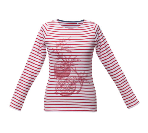 Футболка женская Grand Granat, белая с красным