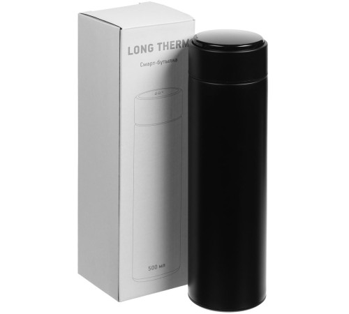 Смарт-бутылка с заменяемой батарейкой Long Therm, черная