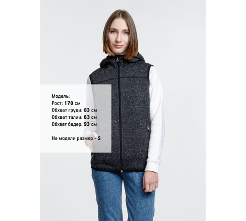 Жилет с капюшоном унисекс Gotland, черный