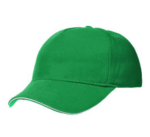 Бейсболка Classic, ярко-зеленая с белым кантом