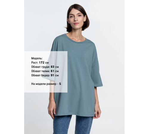 Футболка унисекс оверсайз Crosstown, серо-зеленая