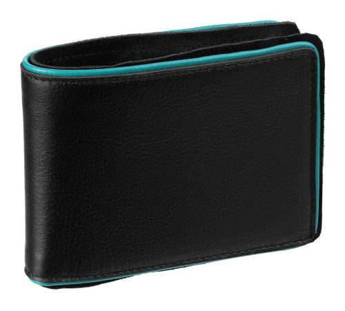 Кошелек Partinico, черный с бирюзовым