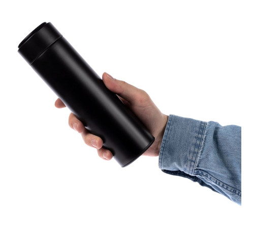 Смарт-бутылка с заменяемой батарейкой Long Therm, черная