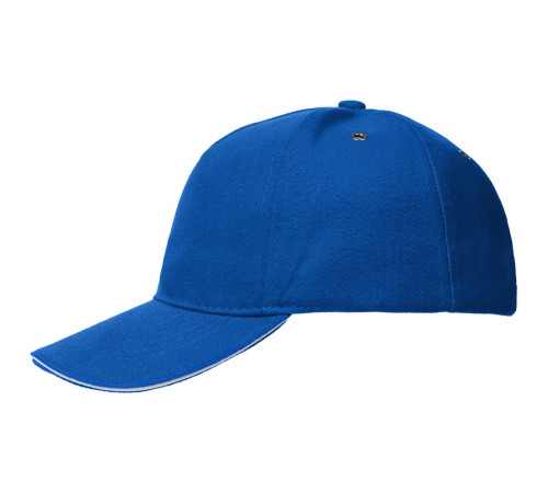 Бейсболка Classic, ярко-синяя с белым кантом