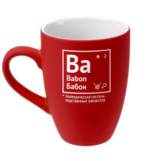Кружка «Бабон» с покрытием софт-тач, ярко-красная