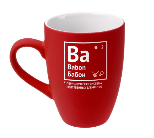 Кружка «Бабон» с покрытием софт-тач, ярко-красная