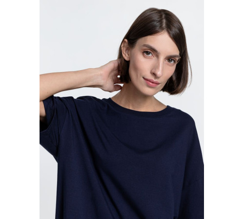 Футболка унисекс оверсайз Crosstown, темно-синяя