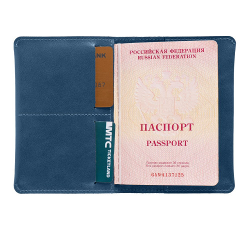 Обложка для паспорта Apache, ver.2, синяя