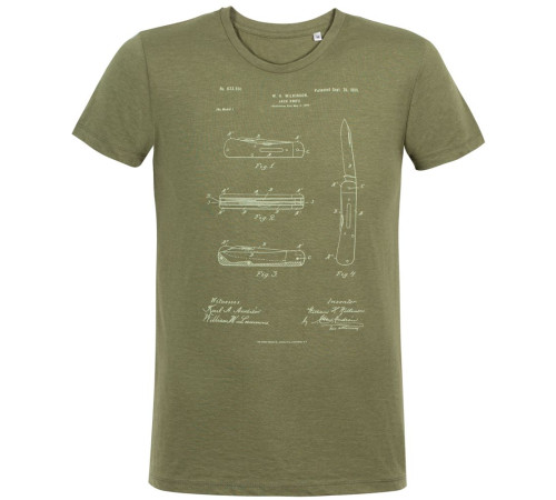 Футболка приталенная Old Patents. Knife, меланж хаки
