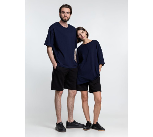 Футболка унисекс оверсайз Crosstown, темно-синяя