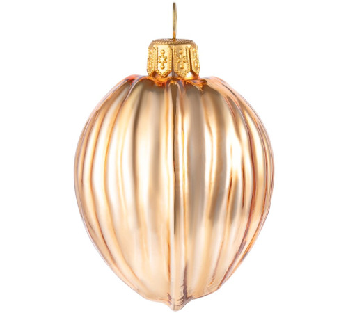 Елочная игрушка «Грецкий орех», золотистая