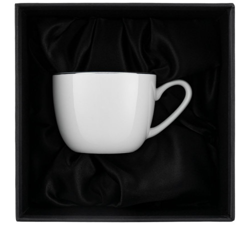 Кофейная пара Select, белая с серебристой отводкой