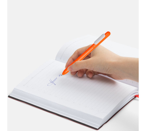 Ручка шариковая Swiper, оранжевая с белым
