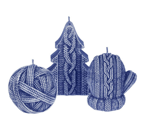 Свеча Kniteam, варежка, синяя