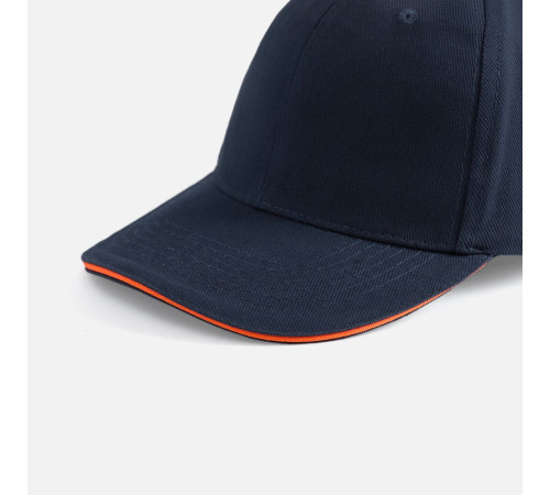 Бейсболка Buffalo, темно-синяя с неоново-оранжевым
